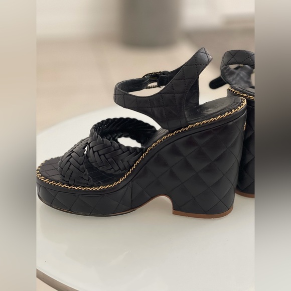 CHANEL PLATFORM SANDALS 38 Sz. - Picture 10 of 16